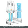 mDesign Plastic Toothpaste and Toothbrush Holder Center with Cup/Cover -