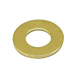 Small Parts Brass Flat Washer, Plain Finish, DIN 125, Metric, M2.5 Screw Size, 2.7 mm ID, 6 mm OD, 0.5 mm Thick (Pack of 100)