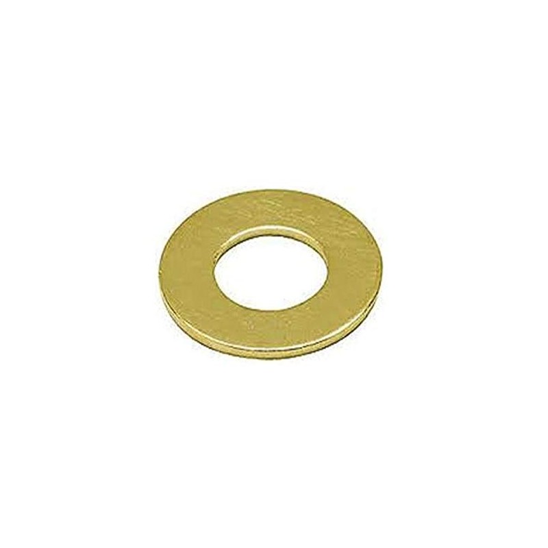Small Parts Brass Flat Washer, Plain Finish, DIN 125, Metric,