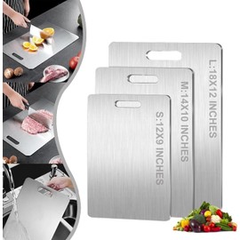 Titanium Cutting Board, 100% Pure Food-Grade Titanium Chopping Board, 2025 New Double-Sided Dishwasher Safe Cutting Board for Meat, Vegetables, Fruit, Odor Resistant Easy to place (18 x 12 inch)