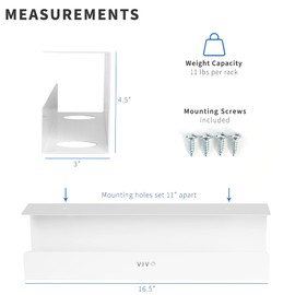 VIVO Dual Under Desk 17 inch Cable Management Trays, Power Strip Holders Channels, Cord Organizers, Cable Racks Shelves Wire Tamers for Home Office Sit Stand Workstation, 2 Pack, White, DESK-AC06-2CW