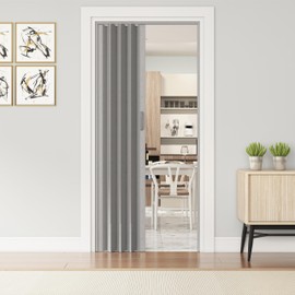 Techni Home Loft Series 48" W Premium Double Walled Foldable Accordion Doors, Grey
