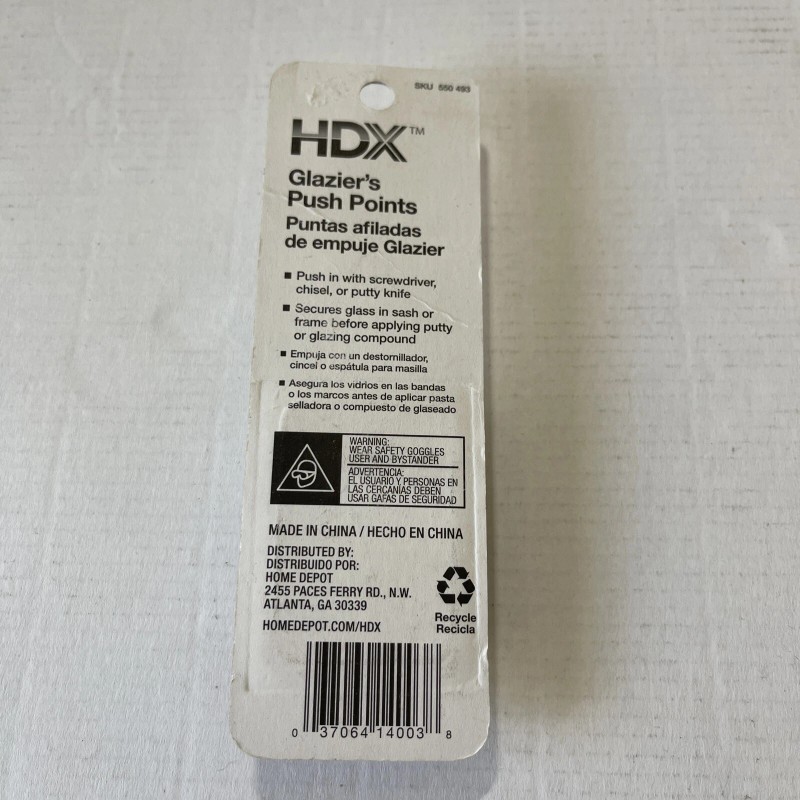 HDX 550 493 (50 pk) Glazier's Push Points for Glazing