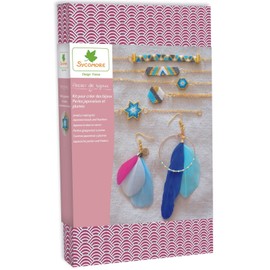 Sycomore Atelier ADB009, ADB009, ADB009, 1 Necklace and 4 Bracelets for Jewellery Making Japanese Beads and Feathers