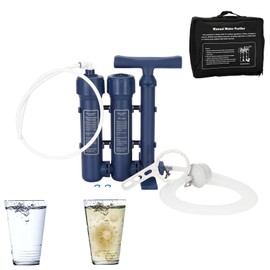 PRO - 99.999% Purification Rate Hand Pump Water Filter, High Volume Water Purifier Camping, Outdoor Portable Group Water Purifier Military Grade Survival and Emergency Preparedness