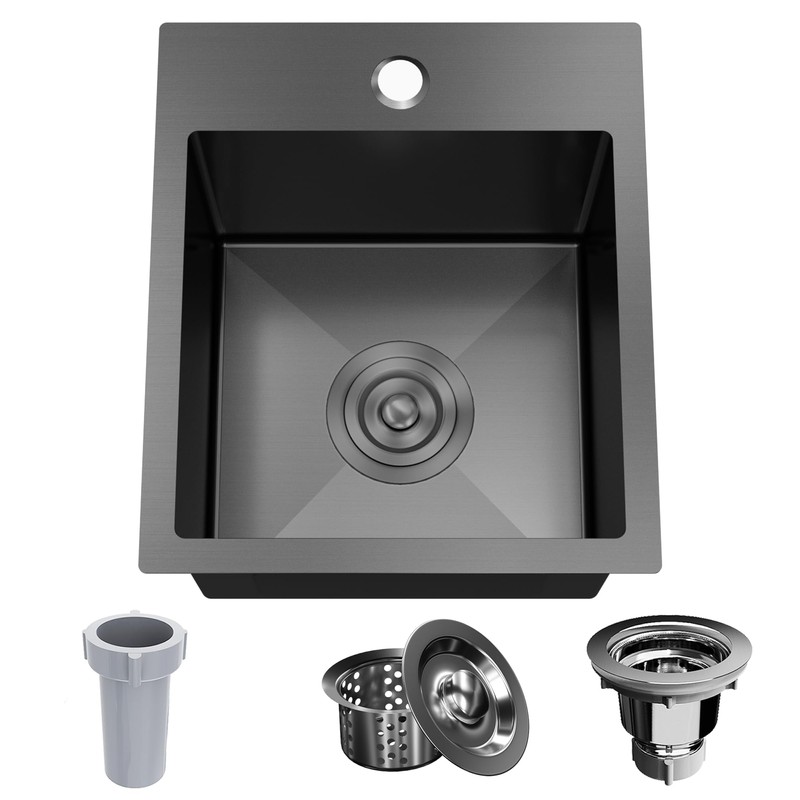 13 x 15 x 9 Inch Black Drop In Kitchen