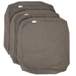 CozyLounge Timeless Taupe Outdoor Water Repellent Patio Chair Cushion Seat Pillow Covers (22"x20"x4" (3 Covers))