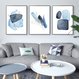 UGZDEA Abstract Canvas Posters, Set of 3, Modern Geometry Shapes Canvas Pictures, Living Room, Bedroom Decoration Picture, Without Frame (A, 3 x 30 x 40 cm)