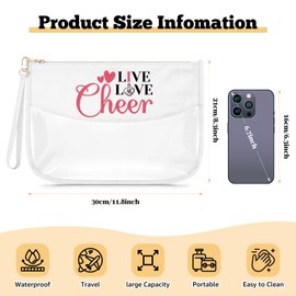 Cheer Gift for Cheerleaders Clear Makeup Bag Appreciation Gift for Cheer Coach Mum Cheerleading Team Present for Women Friends Girl Cosmetic Bag Cheerleader Themed Birthday Christmas Travel Pouch