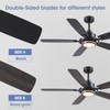54" Black Ceiling Fans with Lights and Remote,Modern Led Ceiling