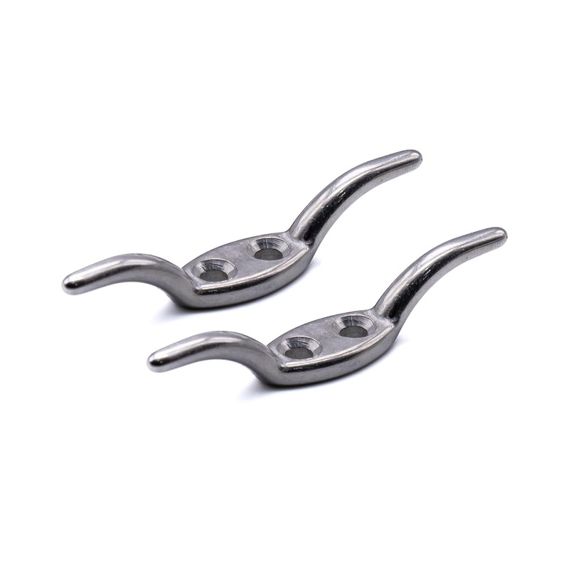 2pcs Flag rope cleat hooks 66mm marine grade stainless steel
