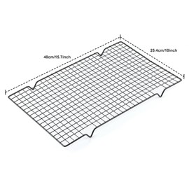 5-piece stainless steel cooling rack -10" x 16" metal wire cooling rack, suitable for baking, grilling, baking and drying - oven safety and dishwasher safety metal mesh baking rack