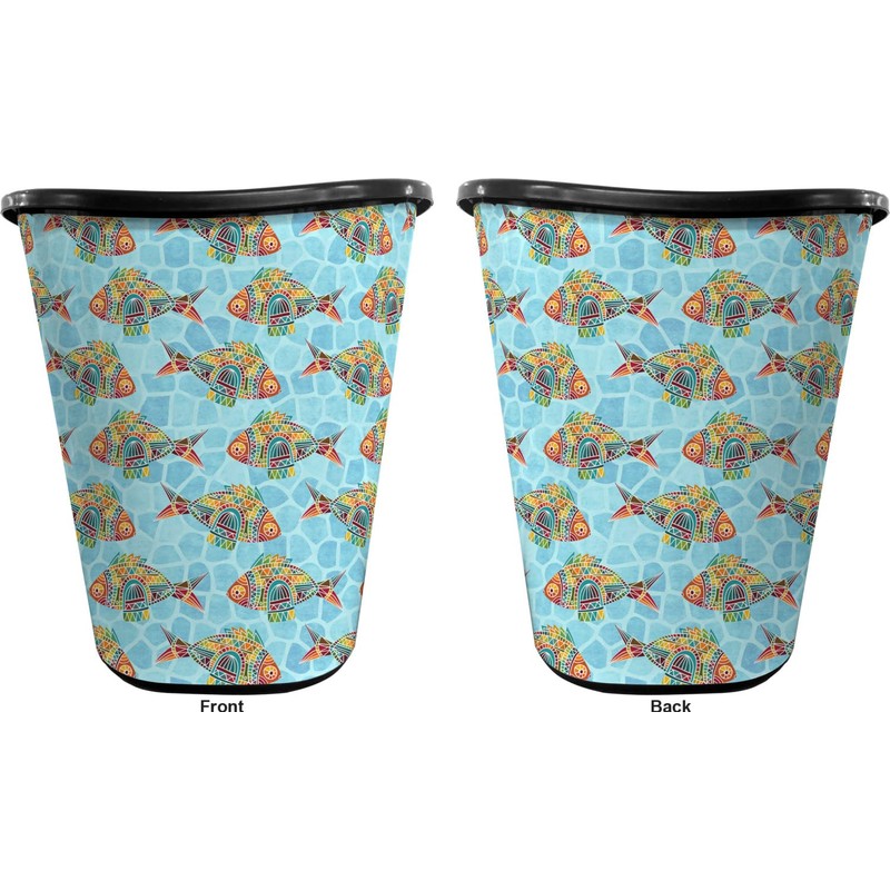 RNK Shops Mosaic Fish Waste Basket - Double Sided (Black)