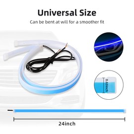 Ziciner Car LED Headlight Strips, 2 Pcs Flexible Dual Color Turn Signal Lamp Strip, Waterproof LED Daytime Running Light Strip, Universal Auto Accessories for Cars, Truck, SUV, ect