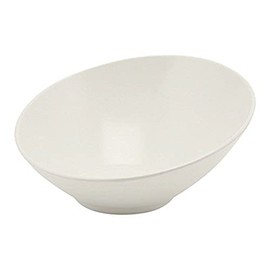 Genware NEV-MELSLB-30 Slanted Buffet Bowl, 30 cm x 29 cm x 13 cm, White Melamine