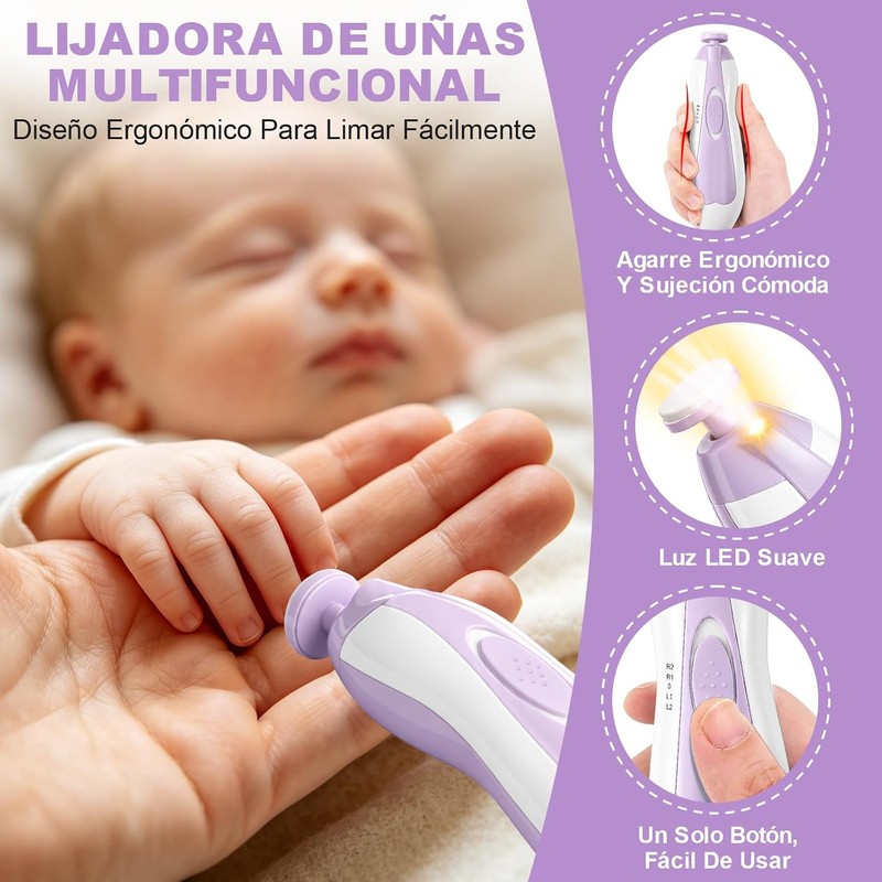 Lima de uñas eléctrica AXIDUN para bebé – corta y