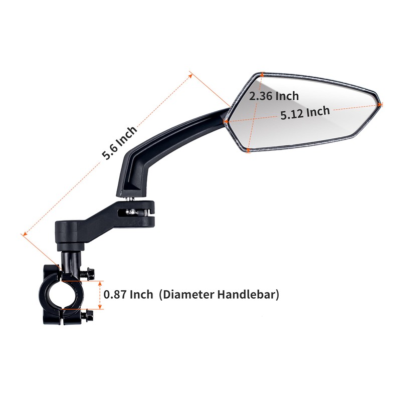 Addmotor Bike Mirrors, 1 Pair Bicycle Mirror Handlebar Mount, 360°