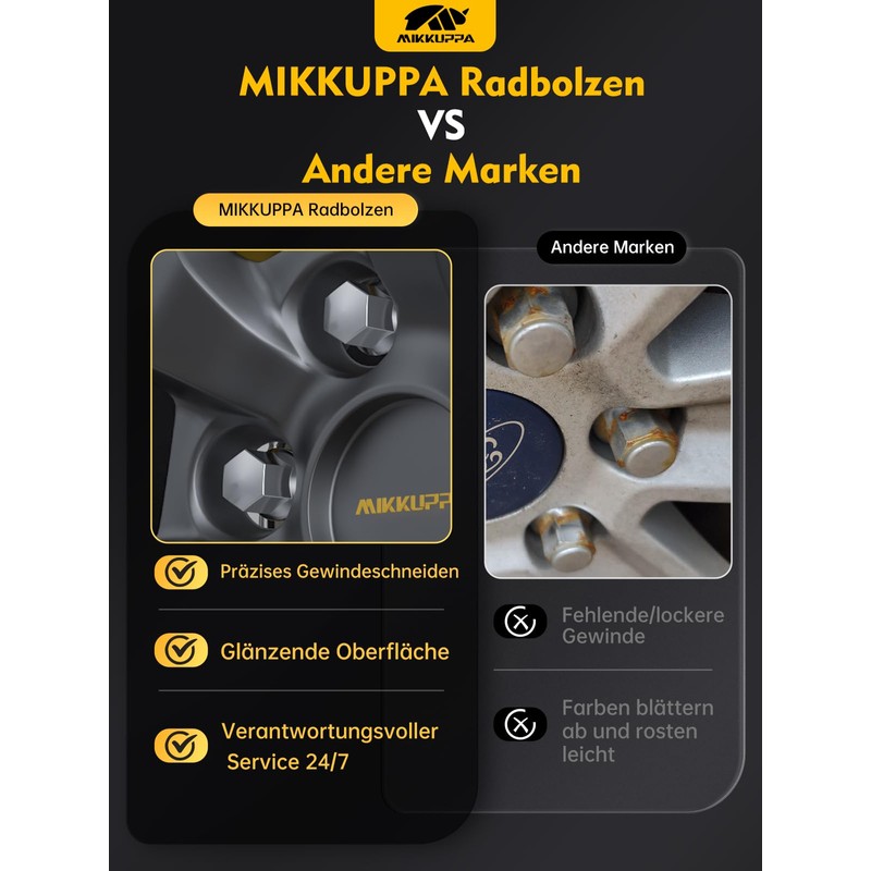 20 Wheel Bolts M14 x 1.5 Shaft Length: 27 Taper