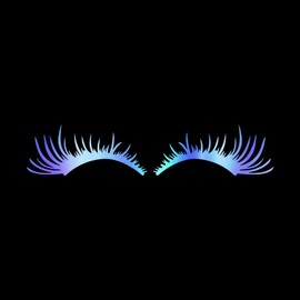 Dreothy 2Pairs Car Light Eyelashes Stickers Window Decal Waterproof Vinyl Stickers Fake Eyelash Decal Stickers for Car Body SUV Truck Decals Motorcycle Sticker (Holographic Rainbow Blue)