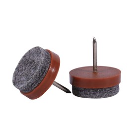 Round Heavy Duty Felt Furniture Pads, Nail On Furniture Sliders Hardwood Floor Protectors for Chair Table Desk Dresser Cabinet Sofa Couch Leg Feet