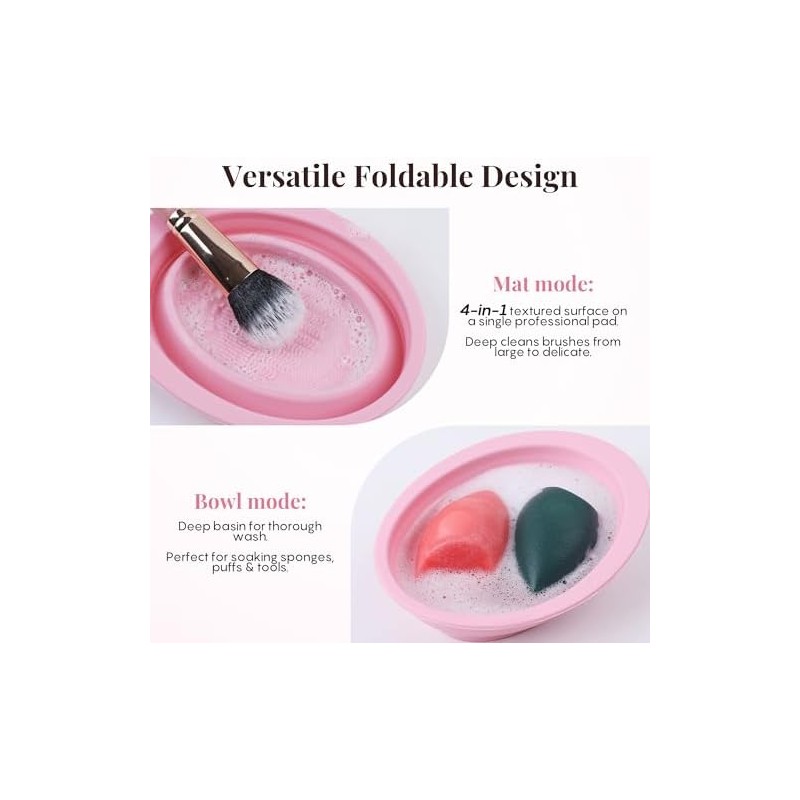 Makeup Brush Cleaning Bowl, Compact Lightweight Accessory for Travel and