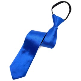 MDSTYLE Pre-Tied Necktie for Men - Solid Color Neck Tie with Adjustable Zipper - Wedding Business Formal Clip on Ties (Royal Blue)