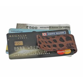 Adamis Leather Money Clip Wallet for Credit, Business Cards Holder for Men Slim Design Front Pocket Strong And Modern Look Multipurpose Card Clip, 7 cm, Brown