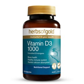 Herbs of Gold Vitamin D3 1000, 120 Capsules