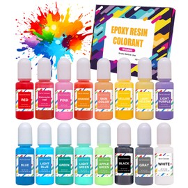 SENLINLIN Colour Pigments for Casting Powder, 16 Colours of 10 ml, Highly Concentrated Casting Powder Paint, Water-Based Concrete Paint & Plaster Paint Powder for Creative Projects and Model Making
