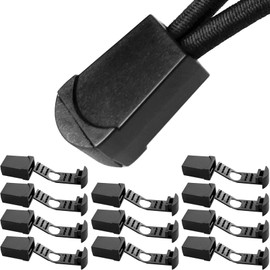DLLM 12A160 Plastic Cord End Stopper Cord Stopper Diameter Approx. 0.2 inch (4 mm) Diameter Cord Rope End Elastic Cord Paracord Backpack Loop End String Closure Set of 12