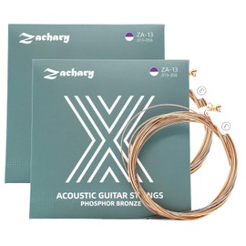 Zachary Juego de cuerdas de guitarra acústica, calibre ligero (13-56) de 6 cuerdas, tacto suave, tono brillante de larga duración para principiantes y profesionales