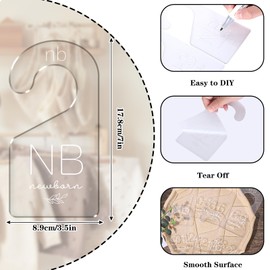 Whaline 7Pcs Baby Closet Size Dividers Clear Acrylic Infant Clothes Hanger Separators Newborn to 24 Month Clothes Dividers Thicken Wardrobe Hanger Organizers for Home Nursery Baby Clothes, 3.5 x 7Inch