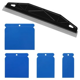 Paint Trim Guard, 12 Inch Paint Edging Tool, Stainless Steel Paint Shield with 4 Pcs Plastic Scrapers, Cutting in Tools for Painting, Repairing Cutting Wallpaper