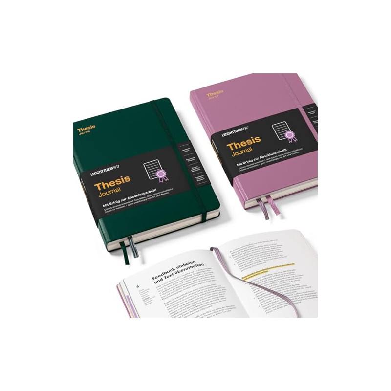 LEUCHTTURM1917 369205 Thesis Journal Medium (A5), Hardcover, Forest Green, German