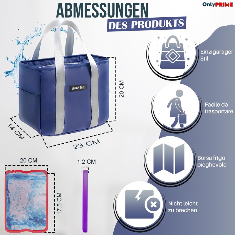 OnlyPRIME Cool Bag + Refillable Ice Block | Cool Box