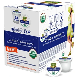 SOLLO Chaga Mushroom Coffee Pods, Infused, Compatible With 2.0 K-Cup Keurig Brewers, No After Taste, Organic by USDA, 24 Count
