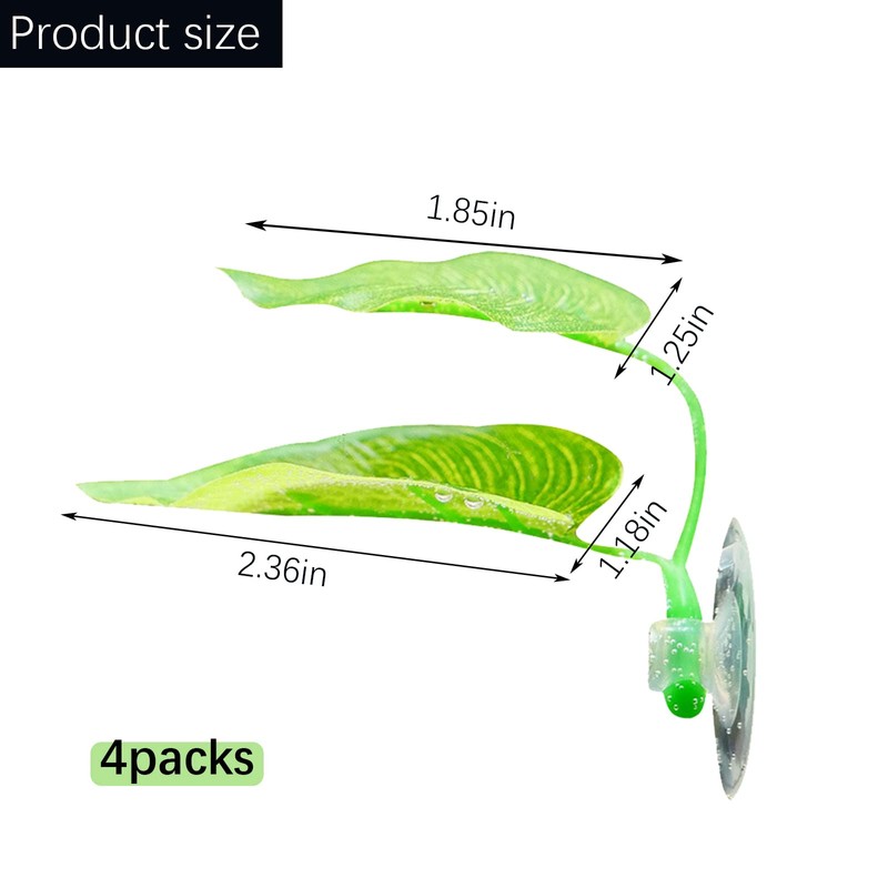 4pcs Betta Fish Leaf Pad, Betta Leaf Hammocks with Suction