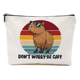 Funny Capybara Makeup Bag, Capybara Gifts for Women, Capybara Lovers Cosmetic Bag Travel Organizer Bags Makeup Pouch, Capybara Stuff Animal Lovers Gifts for Girls Friend Christmas birthday Gifts
