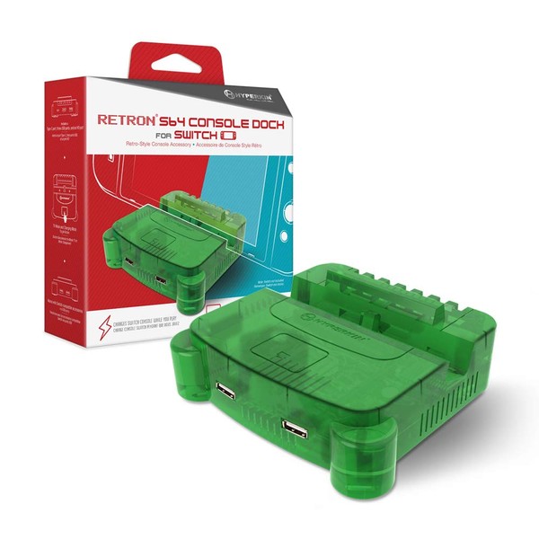 SRPJ Hyperkin RetroN S64 Console Dock for Switch (Lime Green)