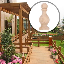 UKCOCO Unfinished Wooden Finials : Bed Post Finials Decorative Curtain Rod Ends for Crafts Flagpole Topper, 12X4.8X4.8cm