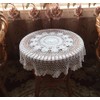 Lelefly Cotton Handmade Crochet lace Table Runners Round Tablecloth Doilies