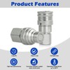 SINOCMP 1/4" Body & 1/4" NPT Hydraulic Quick Connect Fittings