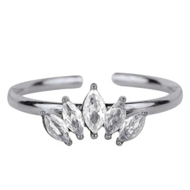 LuckyLy Set Anillos de Mujer, Acero Inoxidable Color Plata y Zirconia Cúbica, Ajustables – Joyería y Accesorios para Mujer, Regalos para Mujer Originales y Regalos para Novia, Modelo Erin