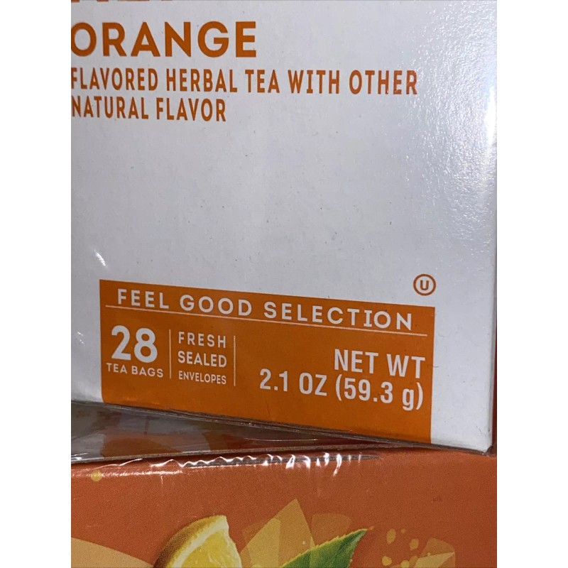 LIPTON REFRESH ORANGE FLAVORED HERBAL TEA 3 Boxes = 84