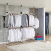Ejoyous Double Rod Adjustable Clothes Hanger, Carbon Steel, 110"-129.5" Vertically,