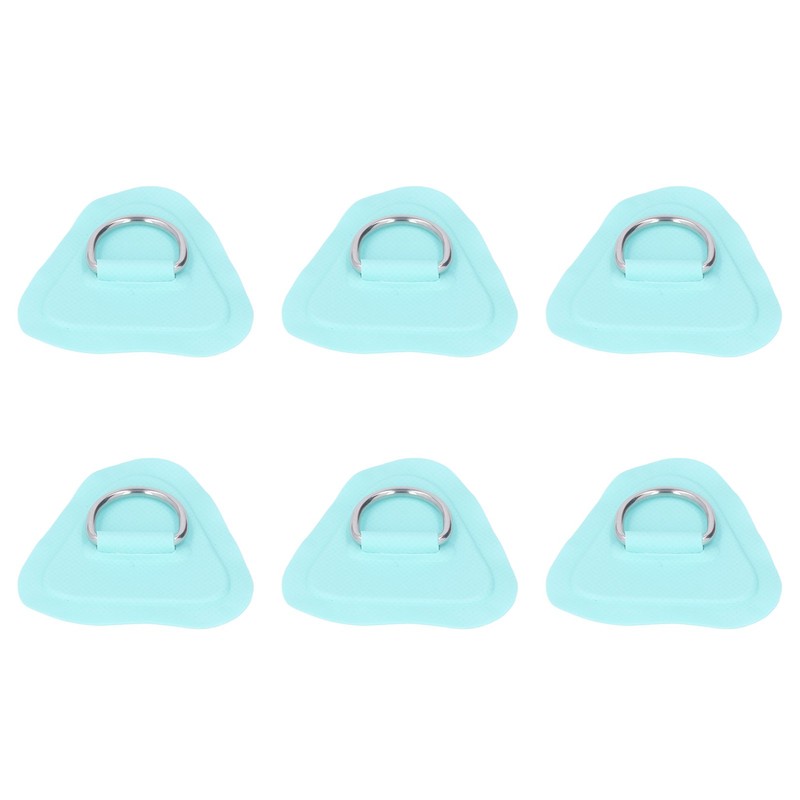 6Pcs PVC D Ring Patch Elastic Rope Set Stainless Steel