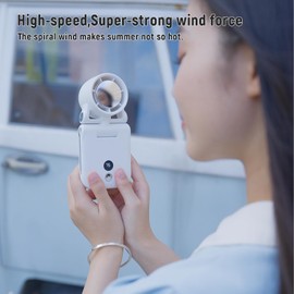 onovatpol Ventilador turbo de mano, ventilador de mano de alta velocidad, ventilador personal recargable con visualización LED, ventilador de bolsillo ajustable de 100 velocidades, ventilador portátil