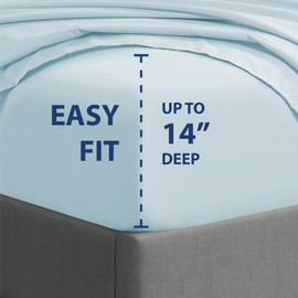 Cathay Home Essentials Ultra Soft Hypoallergenic Wrinkle Resistant Double Brushed Microfiber Bedding Sheet Set, Aqua, Full