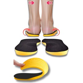 eziu [Judo The-Supervised] Tilted Leg Insoles with Anti-Slip Seals, Unisex (Set of 3, XS)