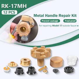 Bzumperyz Upgrade RK-17MH Metal Handle Repair Kit Fit for Woodford Model 17 Outdoor Faucet, EPDM Packing, Frost-Proof (12 Pcs)